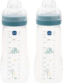 MAM Baby Bottle Trinkflasche Silikon, 6+M, 330ml (verschiedene Farben)
