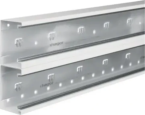 Hager Brüstungskanal-Unterteil zu BRS 68x210mm Oberteil 2x80mm aus Stahl verkehrsweiß