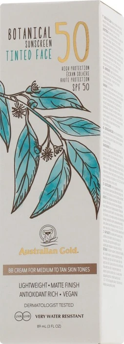 Australian Gold Botanical Sonnenschutz Tinted Face Lotion medium LSF50, 89ml