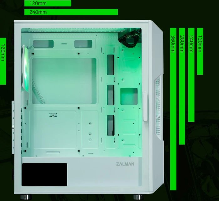 Zalman i3 Neo ARGB, weiß, Glasfenster
