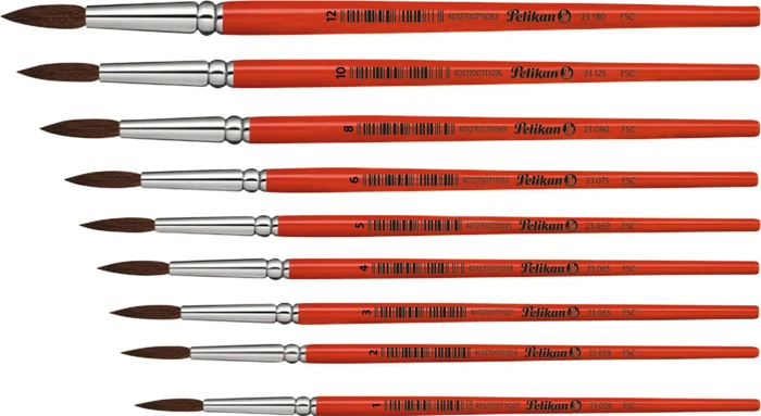 Pelikan Sorte 23 Haarpinsel Gr. 4/6/8 Pinselset, 3-tlg.