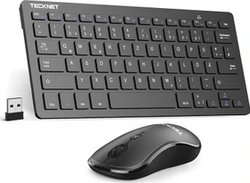 TeckNet Kabelloses Tastatur Maus Set, schwarz, USB, DE