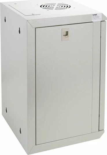 HMF Serverschrank 10" 9HE, Sicherheitsglastür, IP2X, grau, 300mm tief