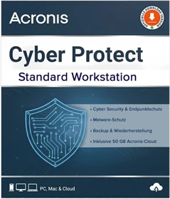 Acronis Cyber Protect Workstation Standard, 1 Jahr (multilingual) (Multi-Device) (SWSAEBLOS21)