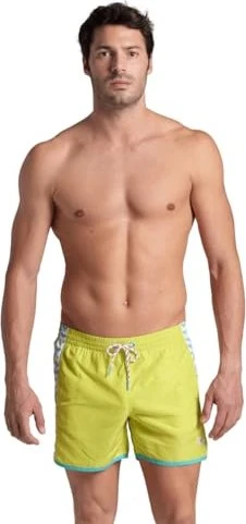 Arena Team Stripe Badeshorts soft green/water/white (Herren)