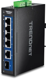 TRENDnet TI Hardened Industrial Railmount 2.5G Switch, 5x RJ-45, 1x SFP+ (TI-G50611)