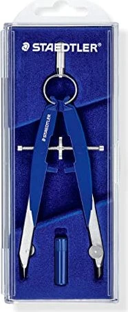 Staedtler Mars comfort 556 Präzisions-Geometriezirkel, blau/silber, Klappdeckeletui