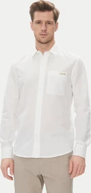 Calvin Klein Baumwolle und Leinen Hemd langarm brilliant white (Herren)