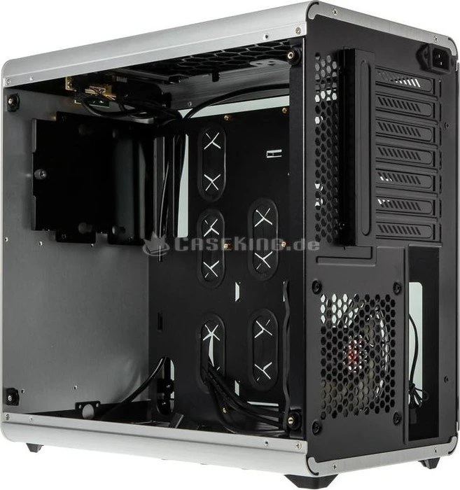 Raijintek Thetis, silber, Glasfenster