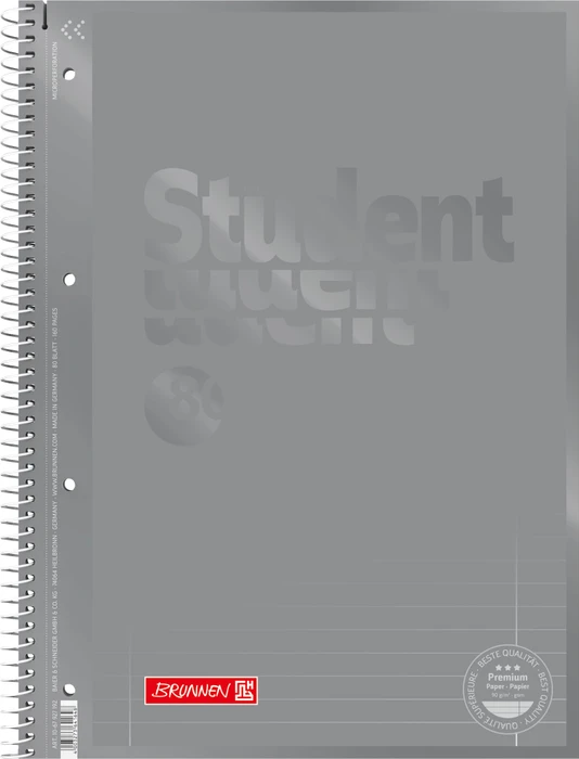 Brunnen Student Colour Code Collegeblock, A4, Lineatur 27, silver, 80 Blatt