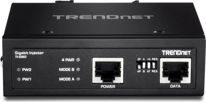 TRENDnet Industrial Railmount Gigabit PoE-Injektor, 2x RJ-45, 60W UPoE