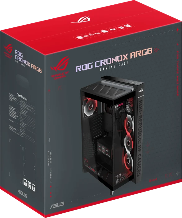 ASUS ROG Cronox GR801 Curve TG ARGB Black, Glasfenster
