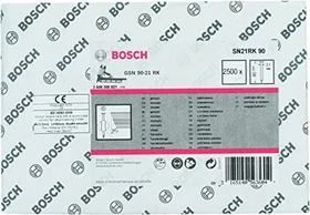 Bosch Professional SN21RK 90 Rundkopf Streifennagel 21° glatt geharzt Tacker-Nägel, 90x3.1mm, 2500 Stück