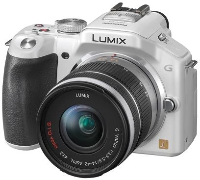 Panasonic Lumix DMC-G5 weiß mit Objektiv Lumix G Vario 14-42mm 3.5-5.6 II ASPH OIS
