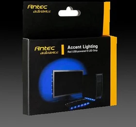 Antec Accent Lighting, blau beleuchtet, LED-Streifen, schwarz
