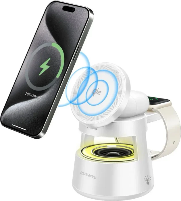4smarts Qi2 Ladestation Aura Sound weiß