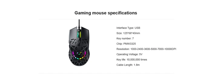 Havit Gamenote MS956 RGB Gaming Mouse schwarz, USB