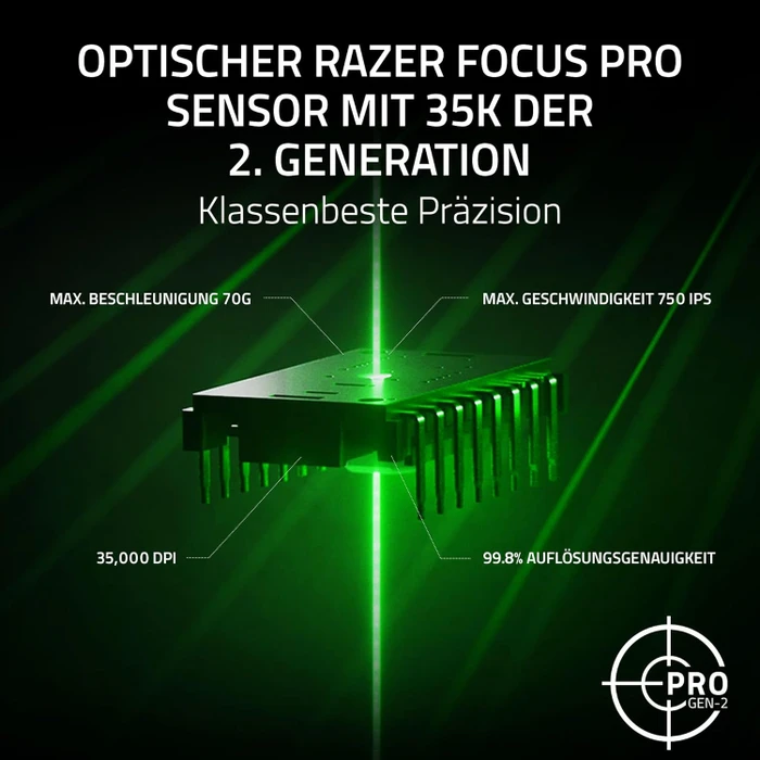Razer Basilisk V3 Pro 35K Phantom Green - 20th Anniversary Edition, USB/Bluetooth