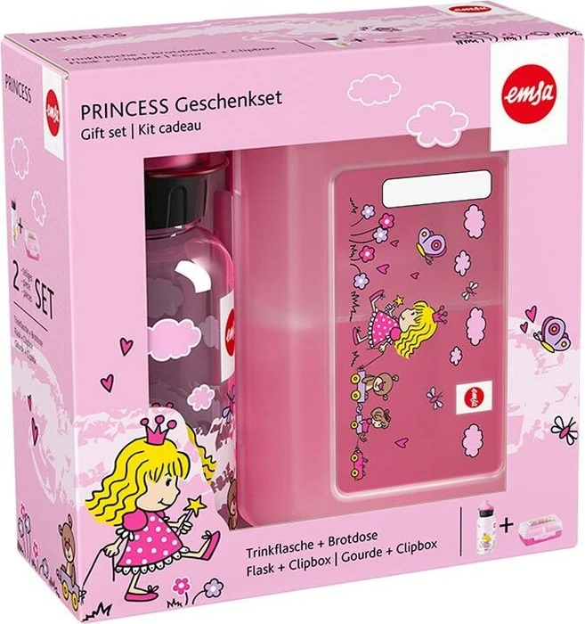 Emsa Prinzessin Brotdose & Kindertrinkflasche Geschenk-Set, 2-tlg.