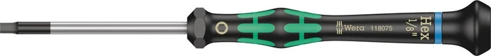 Wera Kraftform Micro 2054 zöllig Elektroniker Innensechskant Schraubendreher zöllig, 1/8"x40mm