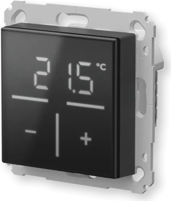 eQ-3 HomeMatic Glas-Wandthermostat mit CO2-Sensor schwarz, Funk-Wandthermostat