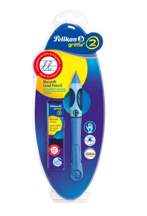 Pelikan griffix 2 Druckbleistift HB 2mm graphit, bluesea, Rechtshänder, Blister, 3 Minen