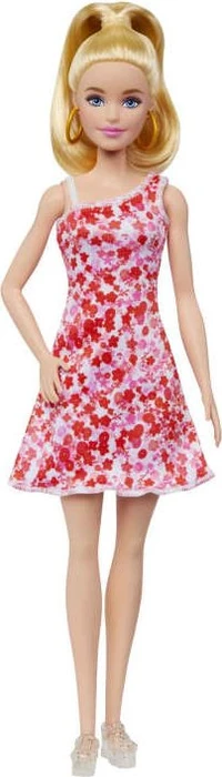 Mattel Barbie - Fashionistas Barbie mit blondem Pferdeschwanz und Blumenkleid
