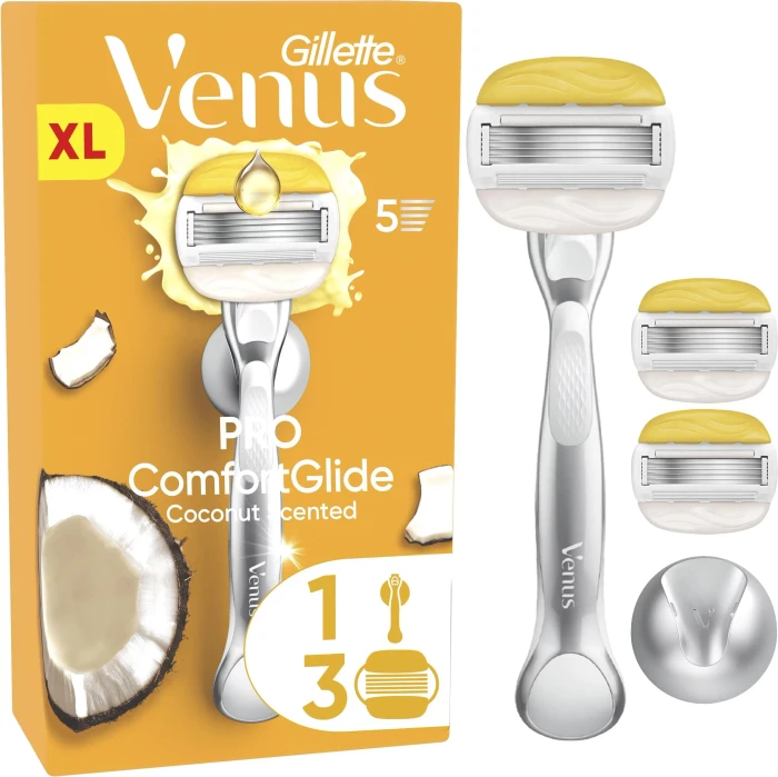 Gillette Venus ComfortGlide Coconut Rasierer + 3 Wechselklingen