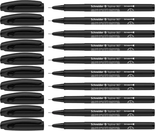 Schneider Topliner 967 Fineliner schwarz, 10er-Pack
