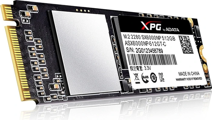 ADATA XPG SX6000 512GB, M.2 2280 / M-Key / PCIe 3.0 x2, Kühlkörper