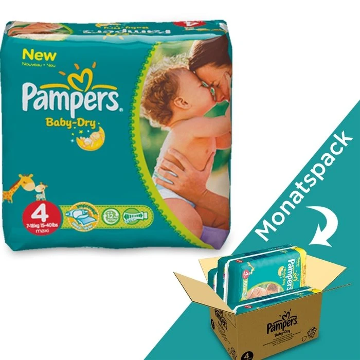 Pampers Baby-Dry Gr.4 Einwegwindel, 7-18kg, 174 Stück