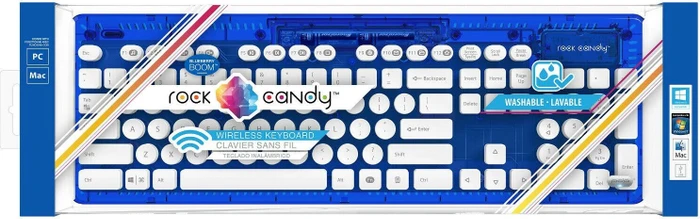 PDP Rock Candy Wireless Keyboard Blueberry Boom blau-transparent, USB, DE