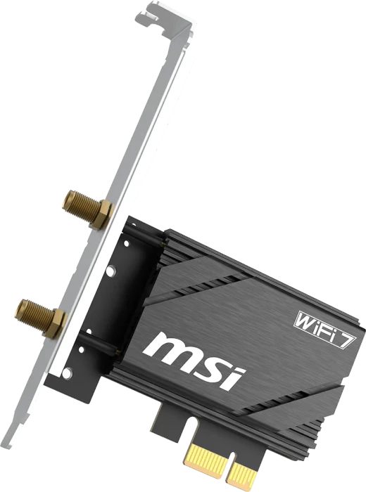 MSI HERALD GPBE65 BE6500 WI-FI 7, 2.4GHz/5GHz/6GHz WLAN, Bluetooth 5.4, PCIe x1