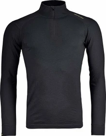 Ortovox 145 Ultra Zip Neck Funktionsshirt langarm black raven (Herren)