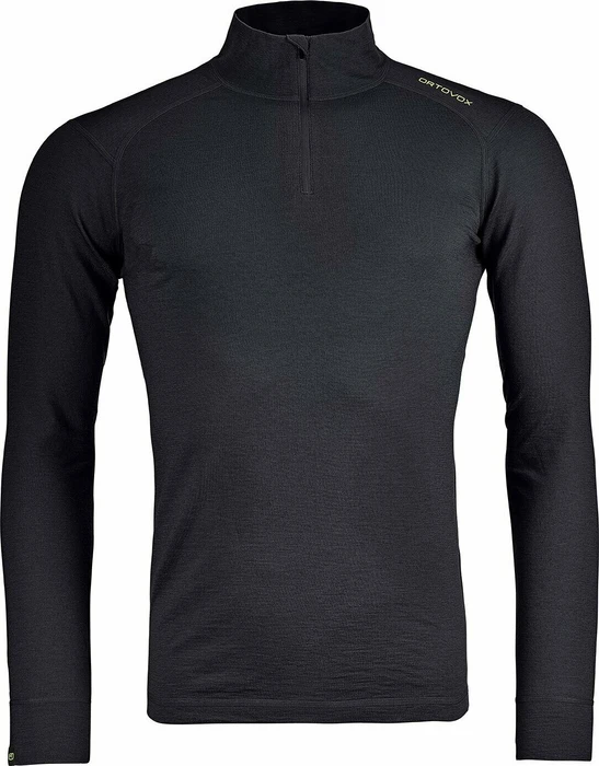 Ortovox 145 Ultra Zip Neck Funktionsshirt langarm black raven (Herren)