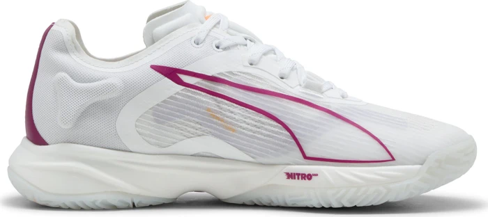 Puma Accelerate Nitro SQD 4 Handballschuhe puma white/lilac crush/haute tropic/heat fire (Damen)
