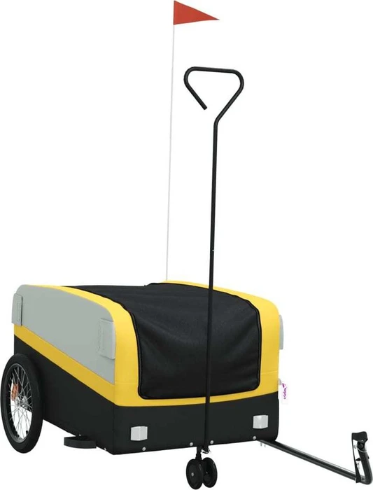 vidaXL Transport 126x63cm Fahrradanhänger schwarz/gelb
