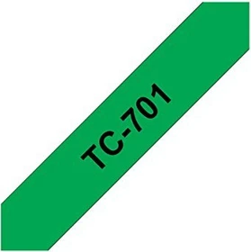 Brother TC-701 Beschriftungsband,  12mm, schwarz/grün