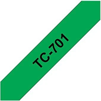 Brother TC-701 Beschriftungsband, 12mm, schwarz/grün