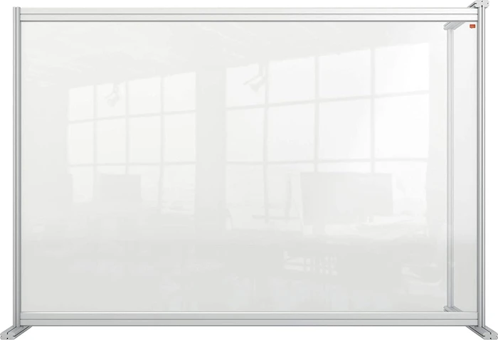 Nobo Premium Plus Erweiterung Schreibtisch-Trennwand aus Acryl, transparent/silber, 140x100cm