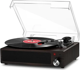 Fydee Vintage Turntable Dark Walnut