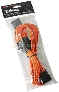 BitFenix Alchemy SATA-Stromadapter 4-Pin [IDE] auf 4x 15-Pin [SATA] 20cm, sleeved orange