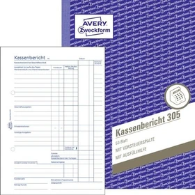 Avery-Zweckform Kassenbericht, A4, 50 Blatt
