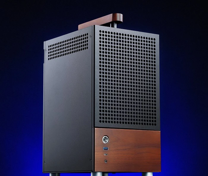 Jonsbo T6 Black, schwarz/braun, Glasfenster, Mini-ITX