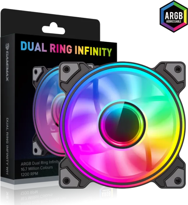 GameMax Dual Ring Infinity, schwarz, 120mm