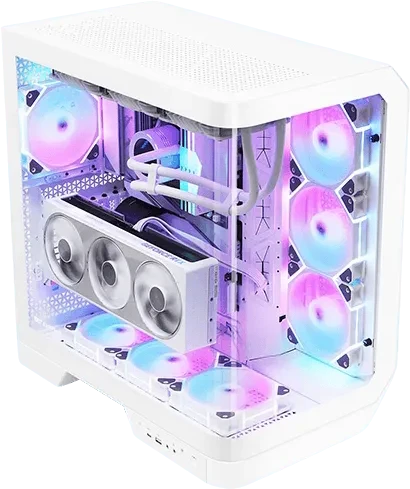 DarkFlash DY570 White, Glasfenster