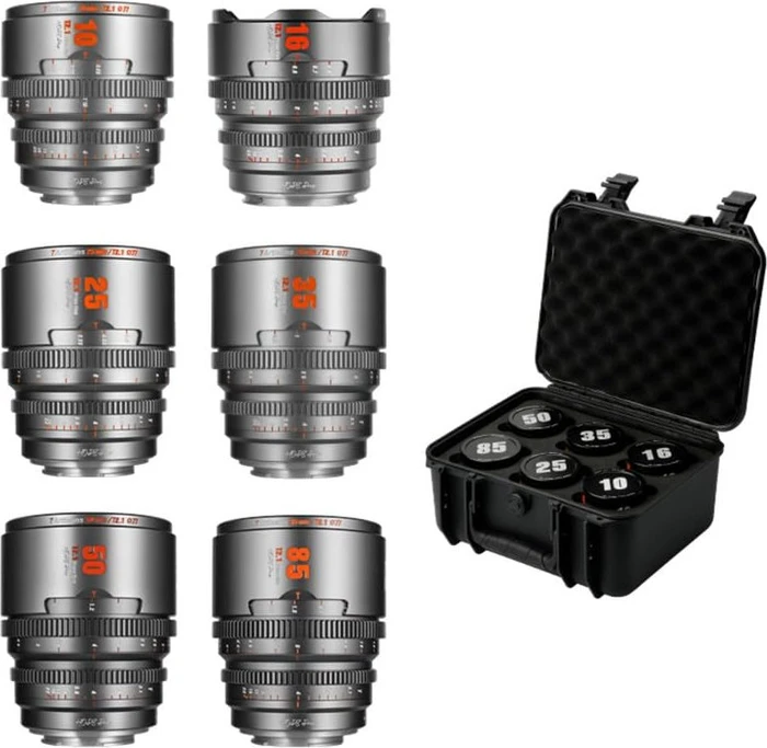 7artisans Hope 10/16/25/35/50/85mm T2.1 S35 Cine 6 Lens Set Titanium Gray für Sony E