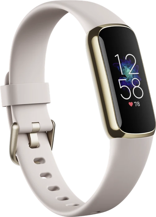 Fitbit Luxe Aktivitäts-Tracker lunar white/soft gold stainless steel