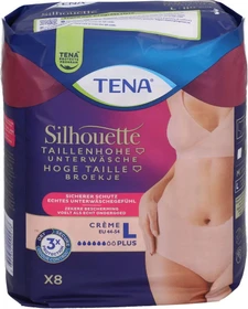 Tena Silhouette Pants Plus Creme Schutzhose Größe L, 16 Stück (2x 8 Stück)