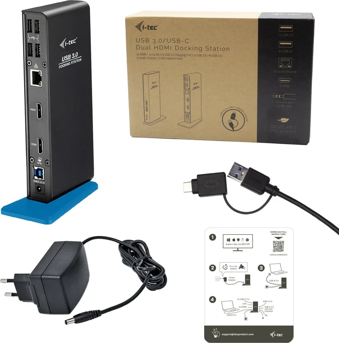 i-tec USB Dual HDMI Docking Station, USB-B 3.0 [Buchse]